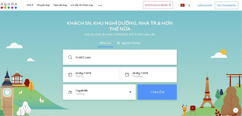 website đặt phòng khách sạn online