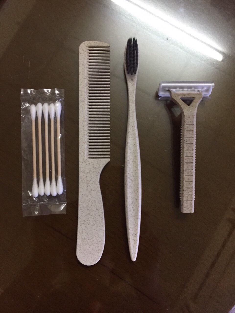 bộ sản phẩm amenity thân thiện với môi trường, từ nguyên liệu bột rơm.